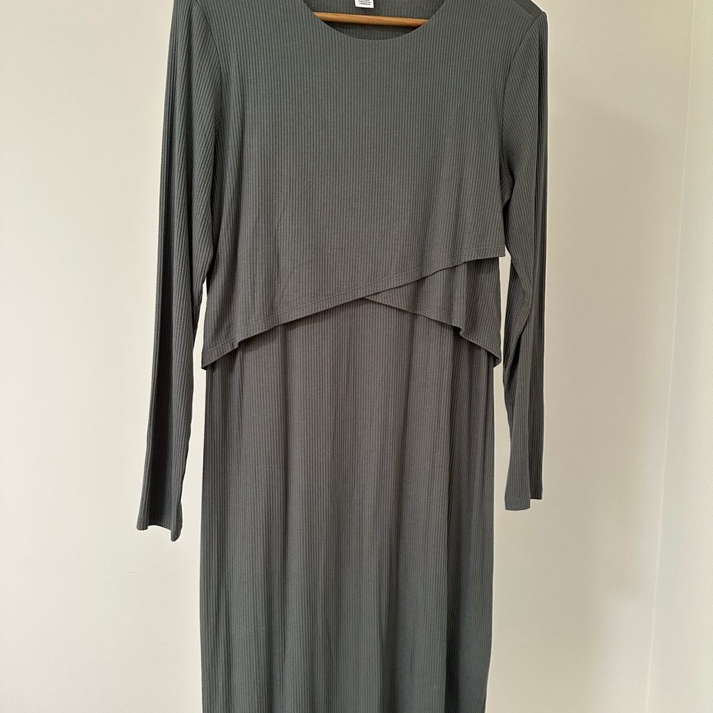 Mama Before and After Ribbed Knit Dress